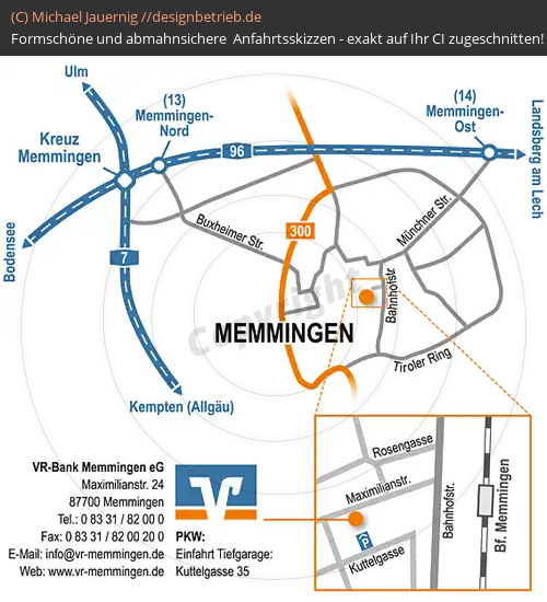 Anfahrtsskizzen Memmingen Maximilianstraße (Detailskizze mit Übersichtsplan) (355)