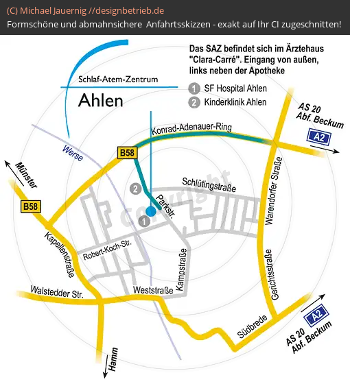 Anfahrtsskizzen Ahlen Parkstraße (504)