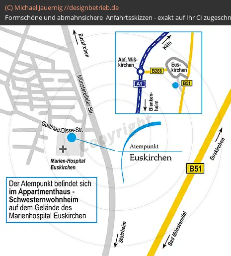 Anfahrtsskizzen erstellen / Anfahrtsskizze Euskirchen   Löwenstein Medical GmbH & Co. KG