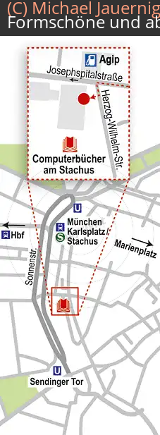 Anfahrtsskizzen erstellen / Anfahrtsskizze München   Computerbücher am Stachus