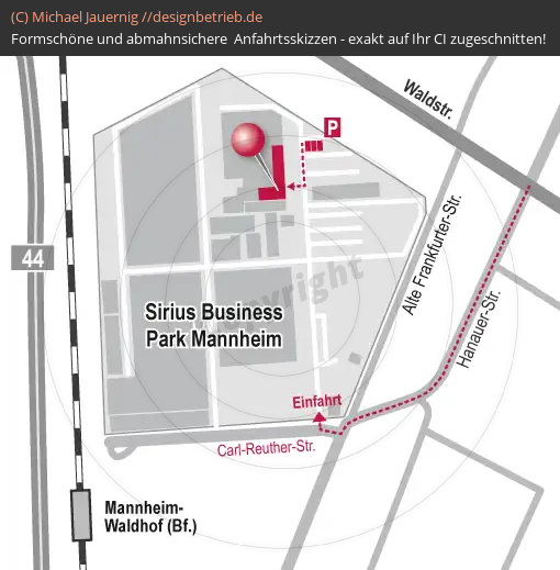 Anfahrtsskizze 348 Mannheim Business Sirius Park (Gebäudeplan)   ADVICO Partner Rhein-Neckar (348)