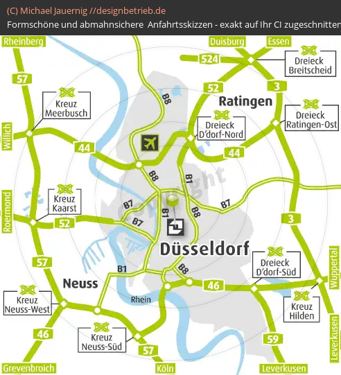 Anfahrtsskizzen Düsseldorf Übersichtsplan (352)