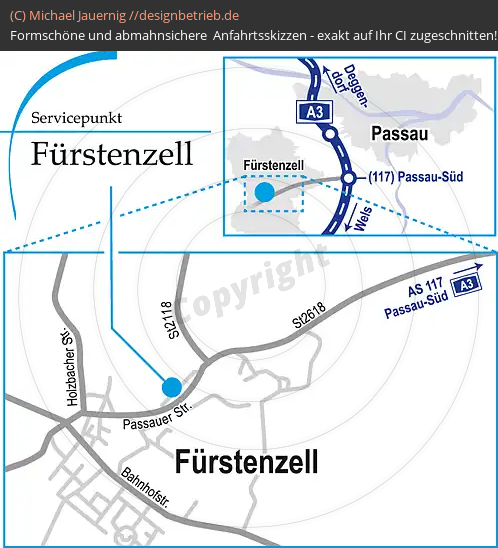 Anfahrtsskizzen Fürstenzell Passauer Straße (369)