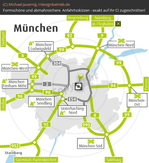 Anfahrtsskizzen München Übersichtskarte (373)