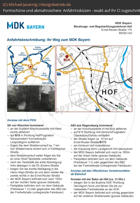 Anfahrtsskizzen erstellen / Anfahrtsskizze Hof Ernst-Reuter-Straße   MDK Bayern