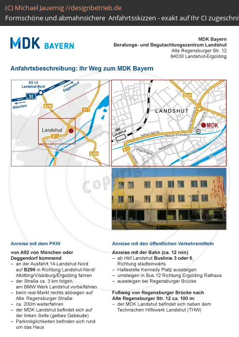 Anfahrtsskizze 384 Landshut Alte Regensburger Straße   MDK Bayern (384)