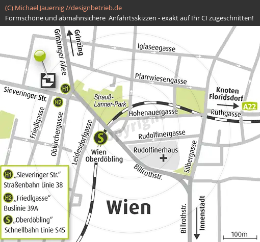 Anfahrtsskizzen Wien Sieveringer Straße Detailskizze (391)