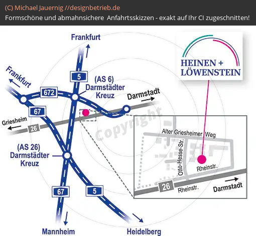 Anfahrtsskizzen Darmstadt Rheinstraße (401)