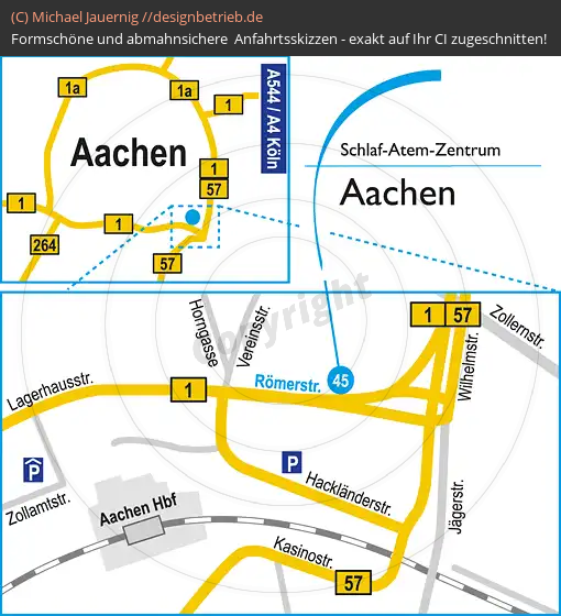Anfahrtsskizzen erstellen / Anfahrtsskizze Aachen   Schlaf-Atem-Zentrum Löwenstein Medical GmbH & Co. KG