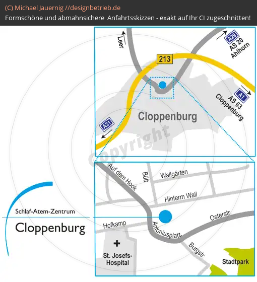 Anfahrtsskizzen Cloppenburg (Antoniusplatz) (509)