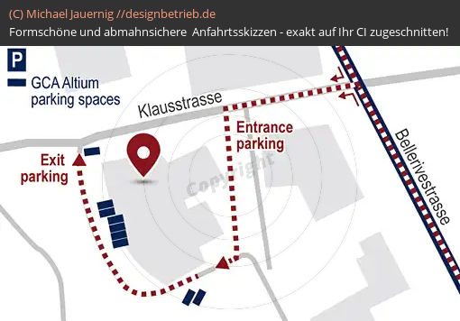 Anfahrtsskizzen Zürich (Klausstrasse) Detailkarte (Parkplatz-Zoom) (511)