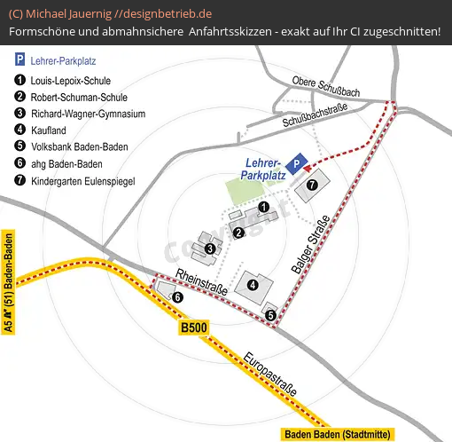 Anfahrtsskizzen Baden Baden (Rheinstraße) Lageplan (512)