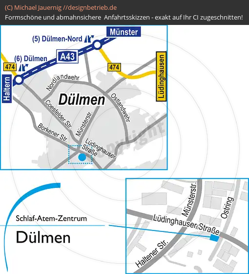 Anfahrtsskizzen Dülmen Lüdinghauser Straße (516)