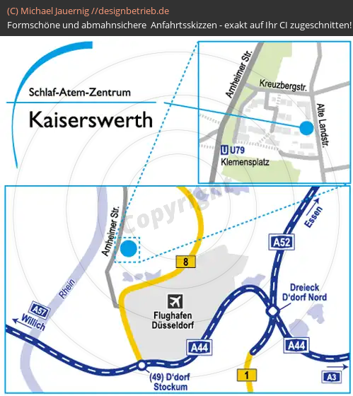 Anfahrtsskizzen Düsseldorf Kaiserswerth Alte Landstraße (517)