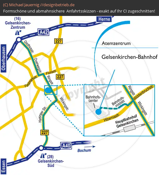 Anfahrtsskizzen Gelsenkirchen Bahnhof (518)