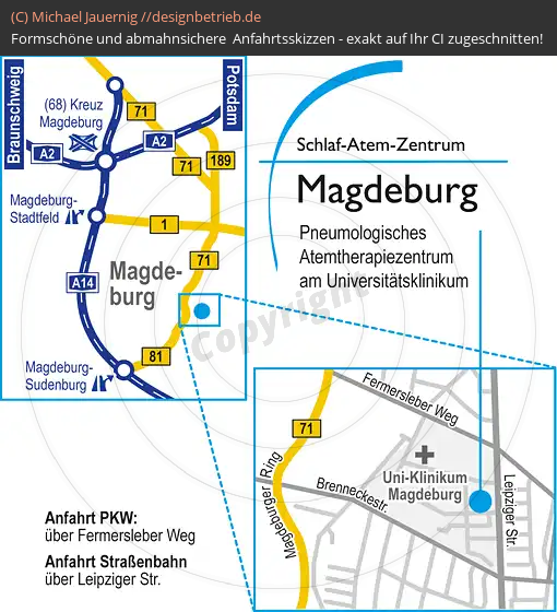 Anfahrtsskizzen Magdeburg Uni-Klinikum Leipziger Straße (524)