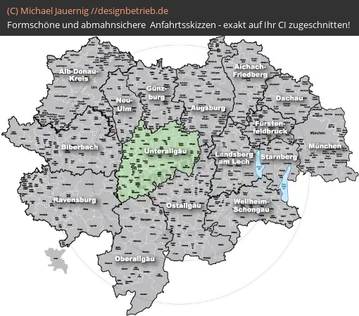 Anfahrtsskizzen Landkreise Bayern und Baden-Württemberg (529)