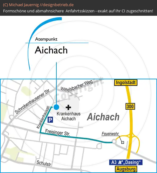 Anfahrtsskizzen erstellen / Anfahrtsskizze Aichbach   Atempunkt | Löwenstein Medical GmbH & Co. KG