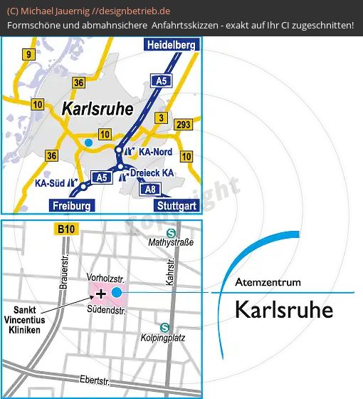 Anfahrtsskizzen erstellen / Anfahrtsskizze Karlsruhe   Schlaf-Atem-Zentrum 2 | Löwenstein Medical GmbH & Co. KG