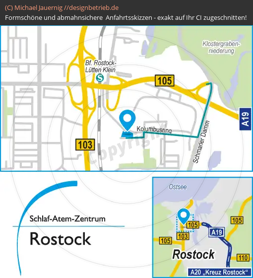Anfahrtsskizzen erstellen / Anfahrtsskizze Rostock   Schlaf-Atem-Zentrum | Löwenstein Medical GmbH & Co. KG