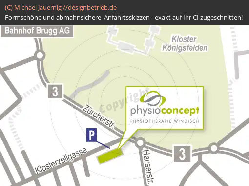 Anfahrtsskizzen Windisch / Brugg AG / Schweiz (586)