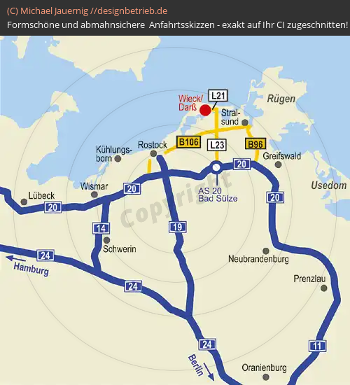 Anfahrtsskizzen Wieck am Darß (Mecklenburg Vorpommern) übersichtskarte Norddeutschland (59)