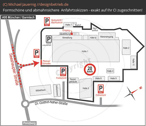 Anfahrtsskizzen Penzberg (Lageplan) (604)