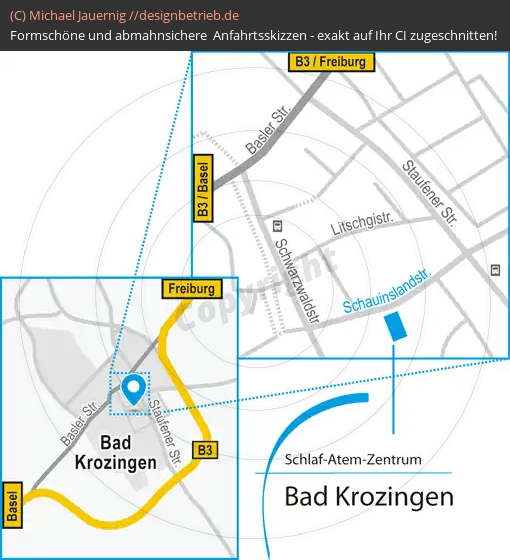 Anfahrtsskizzen erstellen / Anfahrtsskizze Bad Krozingen   Schlaf-Atem-Zentrum | Löwenstein Medical GmbH & Co. KG