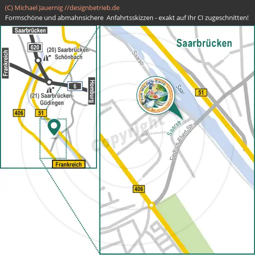 Anfahrtsskizze 699 Saarbrücken Lageplan  \