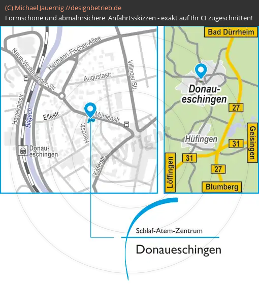 Anfahrtsskizzen erstellen / Anfahrtsskizze Donaueschingen   Schlaf-Atem-Zentrum | Löwenstein Medical GmbH & Co. KG