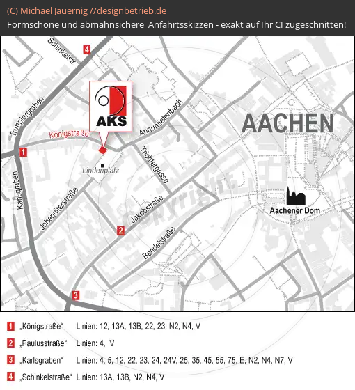 Anfahrtsskizzen Aachen Königstraße (711)