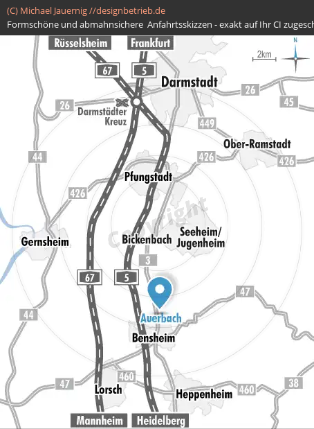 Anfahrtsskizzen Bensheim-Auerbach (732)