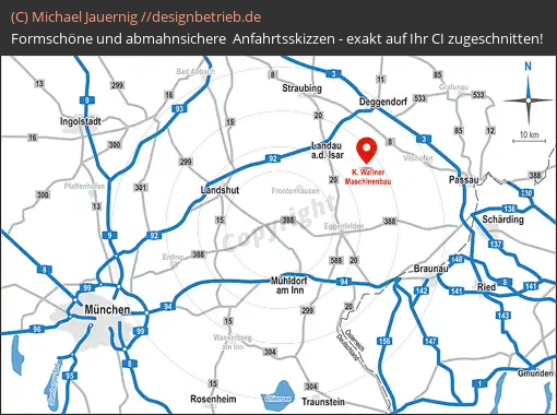 Anfahrtsskizzen erstellen / Anfahrtsskizze Münchsdorf   Lageplan / Übersichtskarte Standort Münchsdorf und Umgebung | Klaus Wallner – Maschinen- Bau und Handel